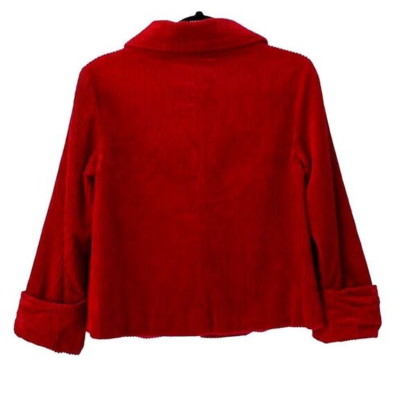 First Issue Liz Claiborne red wide wale corduroy lined one button jacket S - Picture 4 of 11